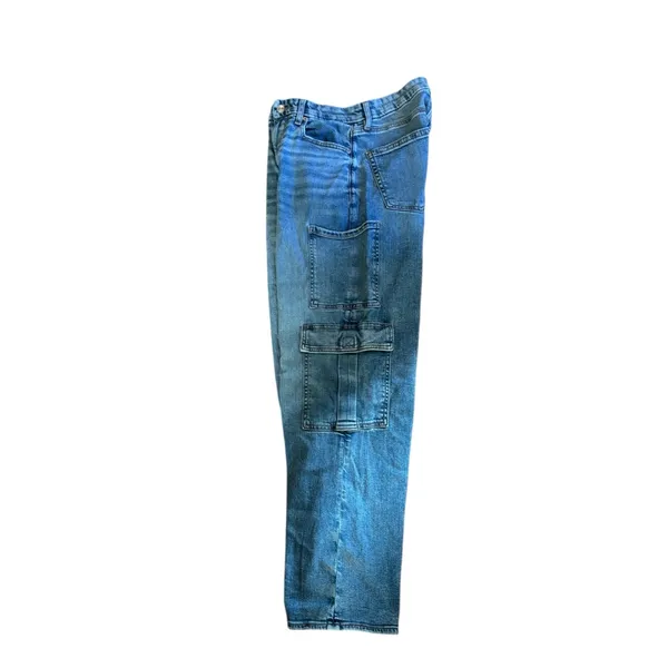 AE American Eagle Stretch Jean 6R Curvy Super High-Waisted Baggy Straight Cargo - Image 2