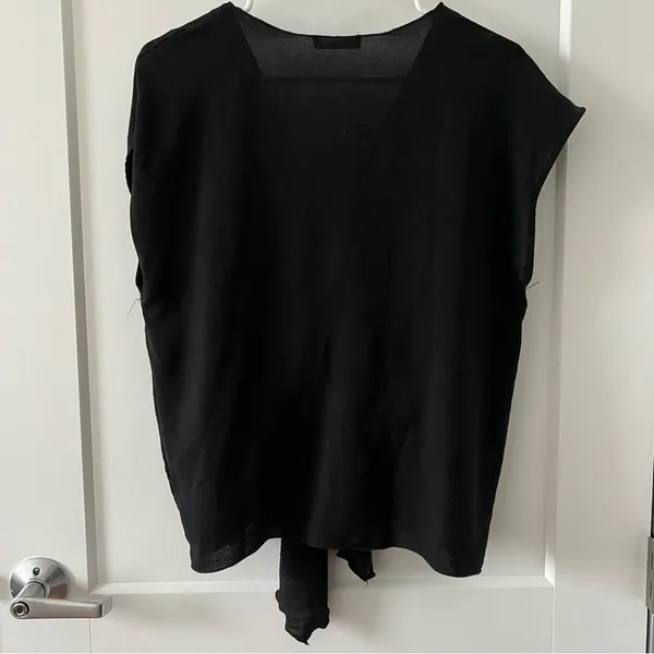 Zara‎ Elegant Black Tie-Front Blouse - Image 4