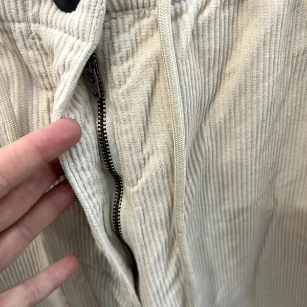 URBAN OUTFITTERS 90s Y2K Wide Leg Corduroy Pants Cream Size Large - Image 9