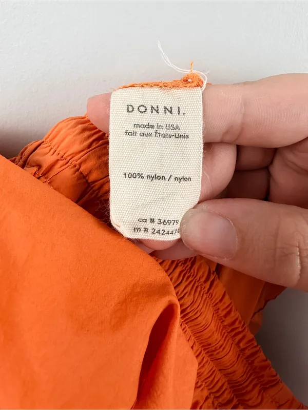 DONNI bright orange nylon pull on shorts size XS - Image 4