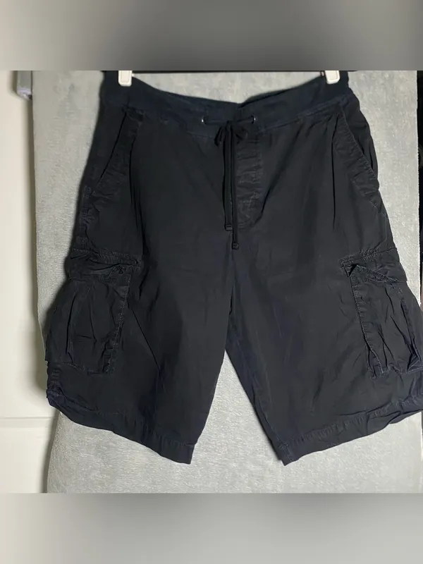 James Perse Black Cargo Shorts with Drawstring Waist size 2 / Medium Ripstop‎ - Image 2