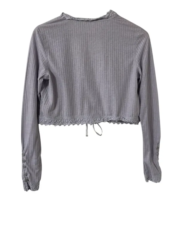 FREE PEOPLE Intimately Third Date Lace Ribbed Knit Long Sleeve Cardigan Top - Image 5