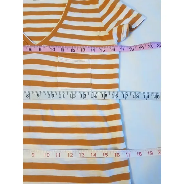 Madewell Womens Blouse Sz XS Striped Short Sleeve Preppy Parisian Minimalist - Image 11