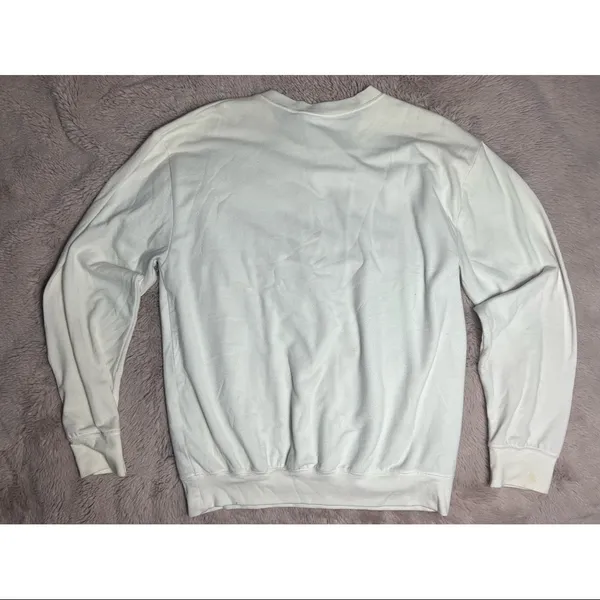 Topshop Tee & Cake Off White Graphic “Your Place or Mine” Sweatshirt Size 8 - Image 7