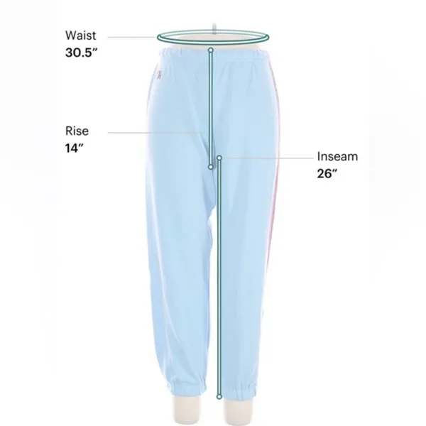 Aviator Nation Light Blue Track Pants with Yellow Accent - Image 4