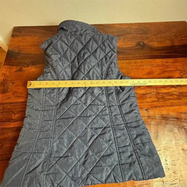 Coldwater Creek‎ Womens Puffer Vest Blue Diamond Quilted Mock Neck Size S - Image 7
