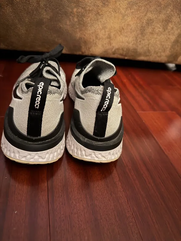 Black, white, grey epic react Nike shoes - Image 3