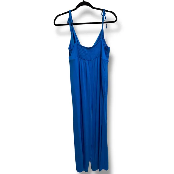 Loft Beach Womens Royal Blue‎ Wide Leg Jumpsuit Tie Strap Surplice V-Neck M NEW - Image 2