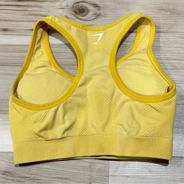 Gymshark Yellow Padded Sports Bra Women’s XS - Image 3