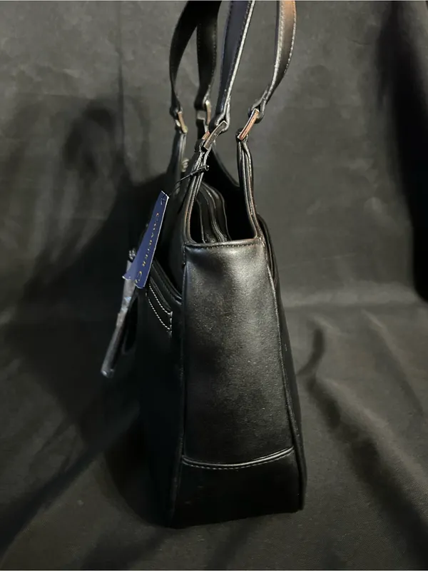 Charter Club Women’s Classic Black Leather Tote Bow Accent NWT - Image 8