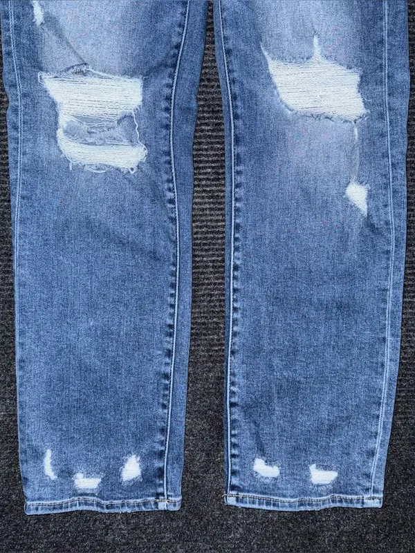 Buckle Black Fit No 35 Cropped Straight Stretch Jeans 28x27 Distressed BBW1475A - Image 6