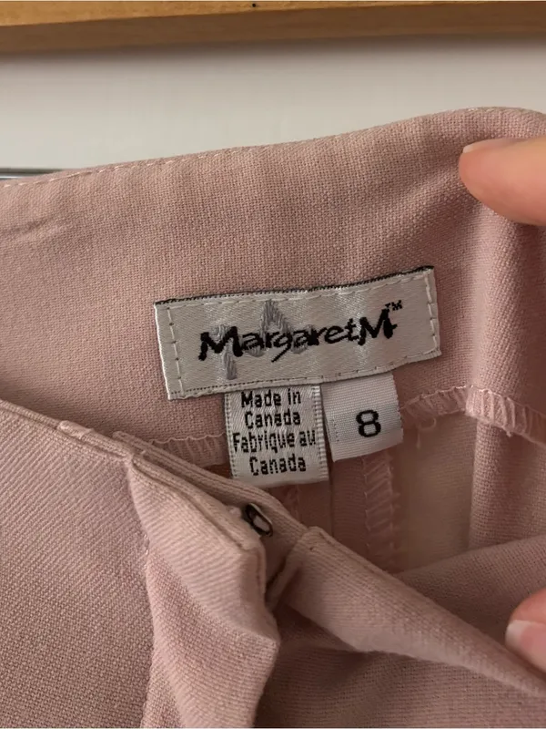 Margaret M Wide-Leg High-Rise Pants — Blush Pink - Image 2