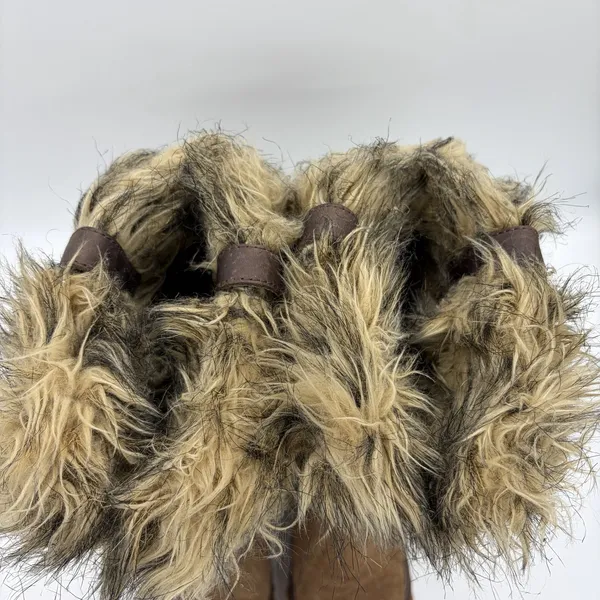 Sorel Womens 5 Boots Cozy Joan Tall Felt Faux Fur Tan Warm Pull On NL1884-286 - Image 9