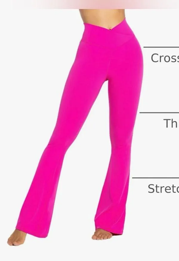 NWOT Sunzel Flare Leggings Crossover Yoga Pants Tummy Control High-Waisted ~ XL - Image 2
