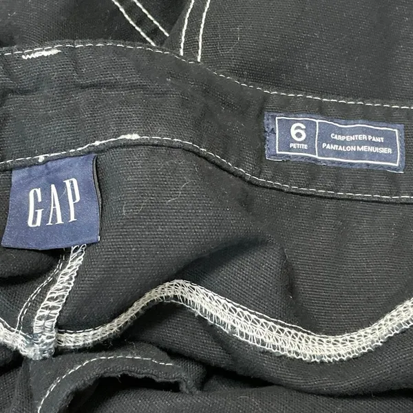 Gap Womens Black High Waisted Straight Wide Leg Carpenter Denim Jeans Pants Sz 6 - Image 4