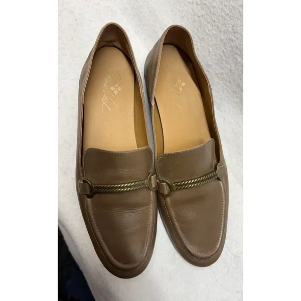 Patricia Nash Fia Taupe Brown Leather Loafer Flat Shoes Size 9 / 39 M Old Money - Image 2
