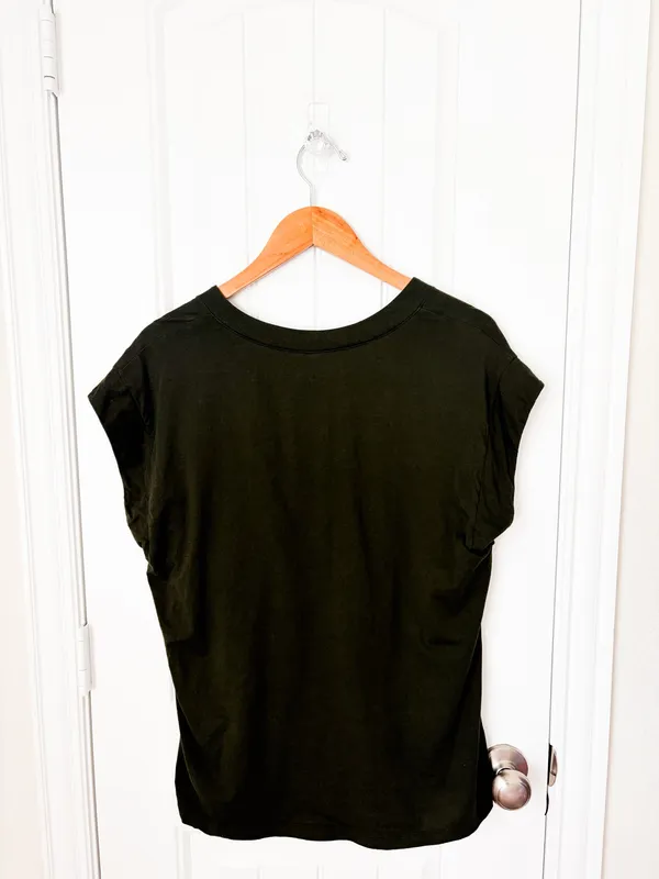 Frame Easy V-Neck Tee Dark Green Size Large - Image 4