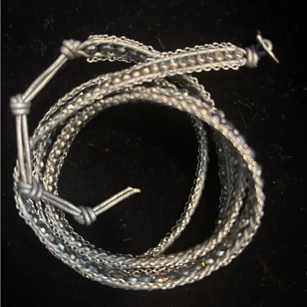 Elegant Silver and Gold Beaded Wrap Bracelet Preloved excellent condition - Image 2