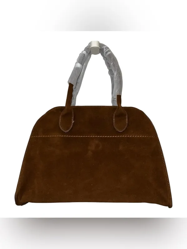 COMMENSE Retro Side Buckle Top Handle Tote Bag Brown Gold NWOT Sold Out - Image 6