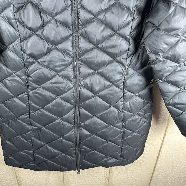 Eddie Bauer Down Long Puffer Jacket Womens Sz Medium Black Coat Outdoor Packable - Image 3