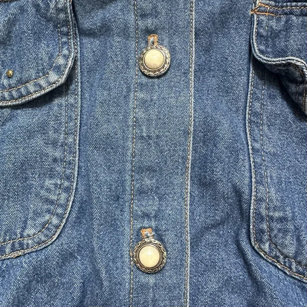 Vintage Green Field Western Decorative‎ Denim Shirt - Image 5