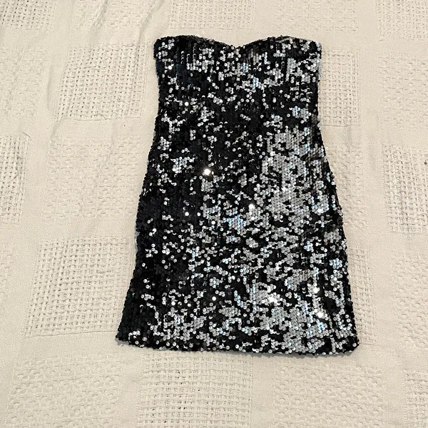 Frederick's of Hollywood XS sequin bodycon strapless mini dress D2 3232 - Image 7