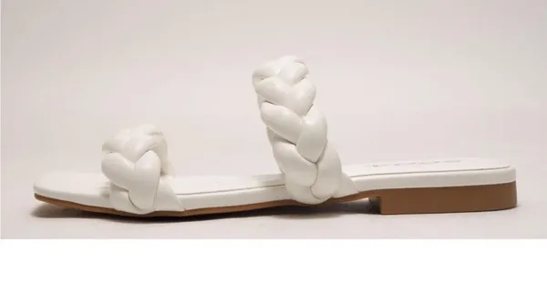 Soda Shoes White Braided Vegan Leather Sandal - Image 4