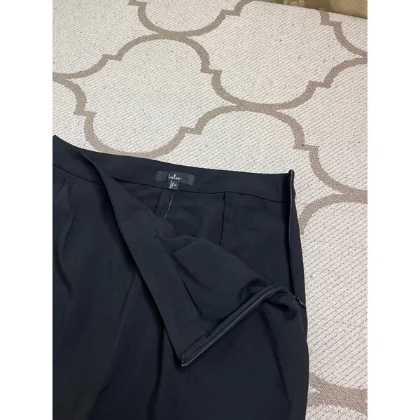 Lulus Kick It Black High-Waisted Trouser Pants Pleated Side Zip, Size Medium - Image 7