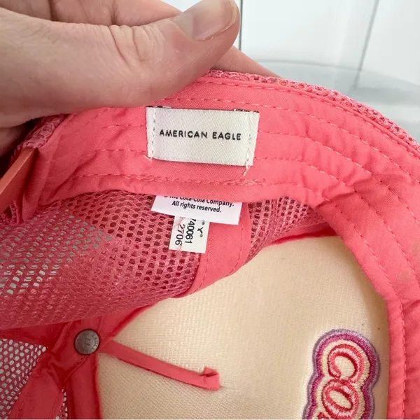 American Eagle “COKE” Patches Pink Mesh Cap - Like New - Image 3
