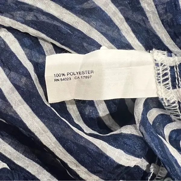 Gap Blue and White Banded Off the Shoulder Striped Blouse Womens Small - Image 2
