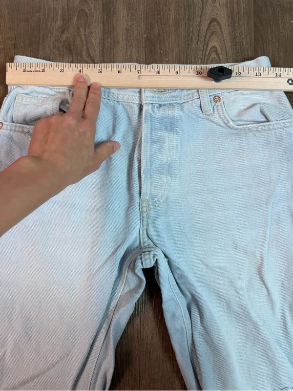 Free People We The Free Free People Distressed Wide Leg Jeans Light Wash Size 25 - Image 5
