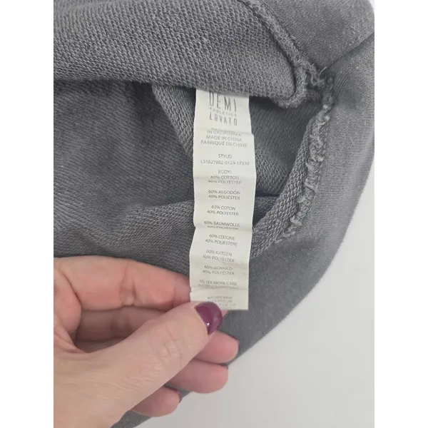 Fabletics Hoodie Womens Medium Demi Lovato LS1827882 Gray Cropped EUC - Image 5