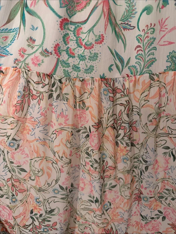 House of Harlow‎ 1960 Pastel Floral Tiered Maxi Dress - Mint & Blush - Image 5