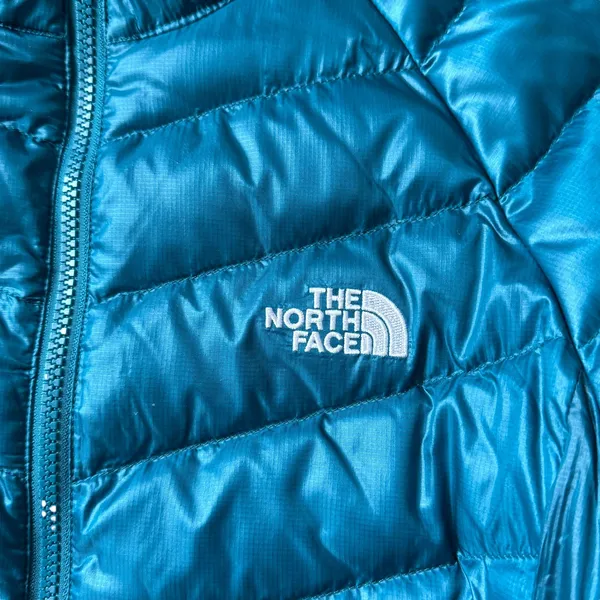 The North Face Down Puffer Coat Turquoise - Image 5
