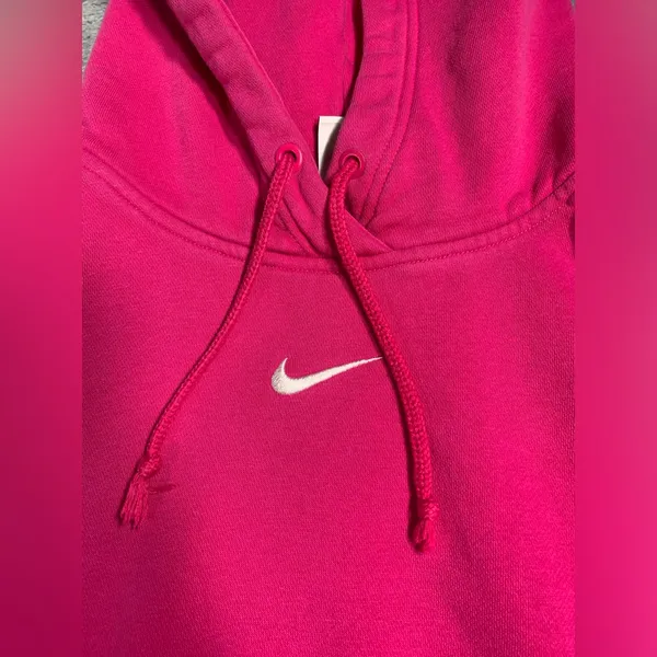 Nike center swoosh hot Pink Hoodie Sweatshirt XS - Image 2