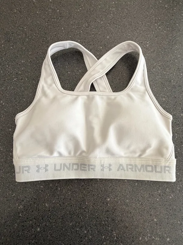 Under Armour White Crossback Sports Bra with Logo Band size S - Image 7