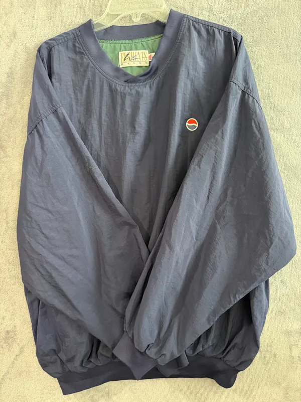 Vintage Pepsi Elements Haley Windbreaker Pullover Jacket Navy Blue XL 90s - Image 4