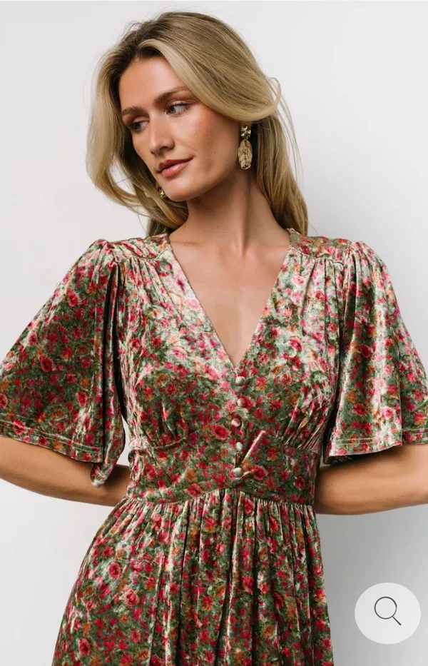 Baltic Born NWT Floral Velvet Maxi Dressss with slit - Image 3