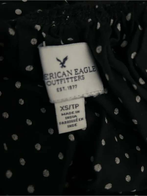 American Eagle Black Polka Dot Button-Front Skirt XS - Image 6