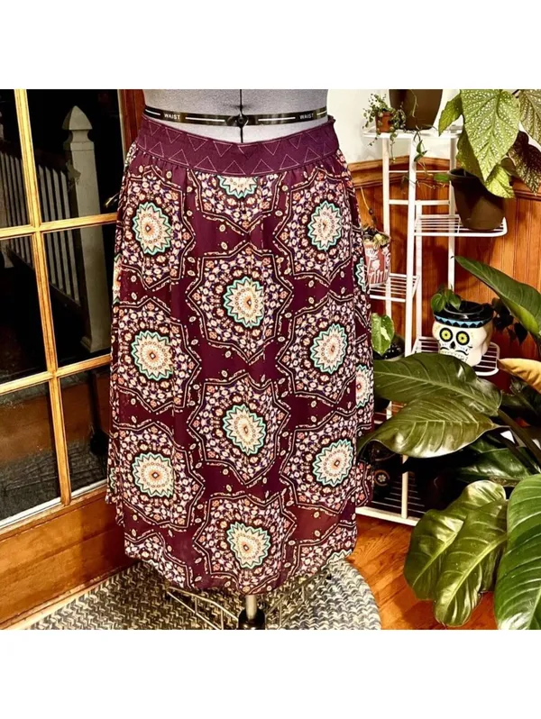 LulaRoe Purple Paisley Flowy Skirt - Image 3