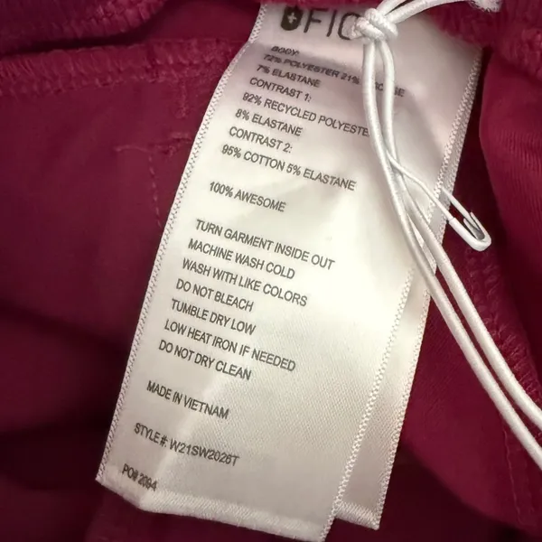 FIGS NWT Boston Slim Tall Jogger‎ Scrub Pants Magenta XXS Workwear Style - Image 5