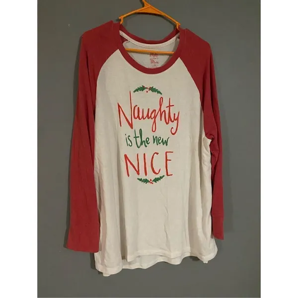 State Of Mine Naughty Is The New Nice Long Sleeve Top Size Large - Image 2