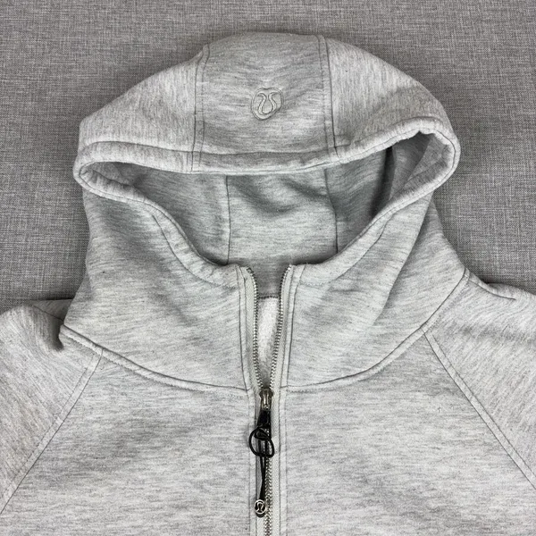 Lululemon Scuba Hoodie Womens Small Gray Full Zip Cropped Fleece Thumbholes - Image 5