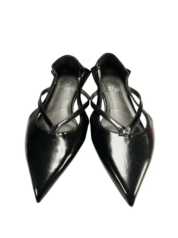 Franco Sarto Petunia Pointed Toe Kitten Heel Pumps Black Patent Size 7 - Image 3