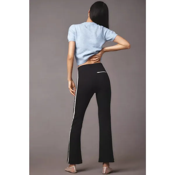 Maeve Anthropologie Knitted Straight leg black/white stripe pants size small - Image 3