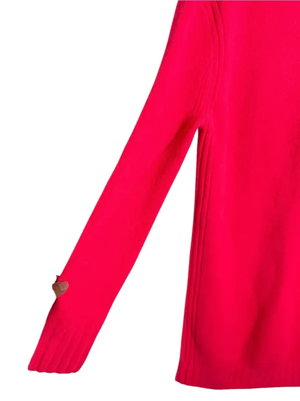 J.Crew Supersoft Yarn Mockneck Shift Sweater Dress Hot Pink SM Alpaca Wool Blend - Image 6