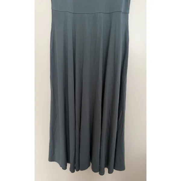 Quince Women Tencel Jersey Fit & Flare Dress Dark Olive Women's Size Medium - Image 5