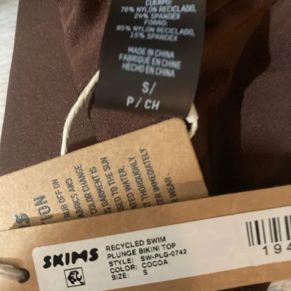 SKIMS Plunge Bikini Top S NWT - Image 5