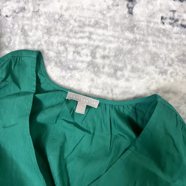 Chelsea 28 Green Enamel A-Line Linen Blend Mini Dress - Womens Size L - Image 4
