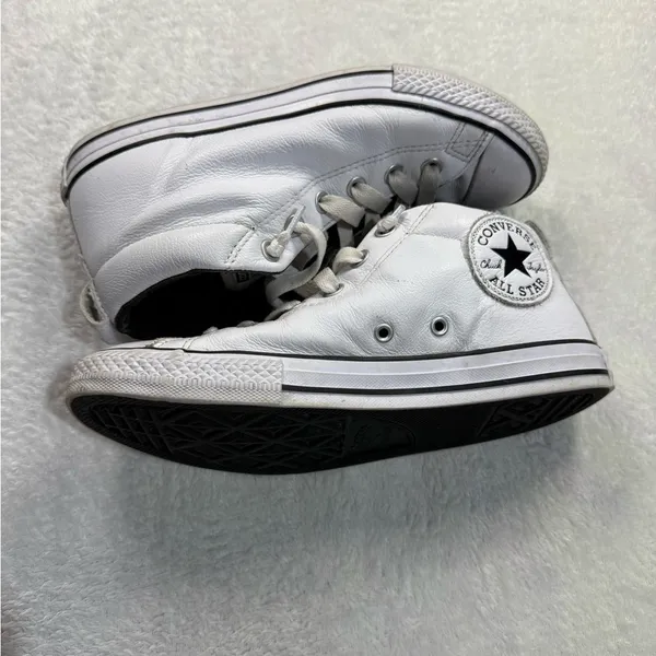 Converse White Canvas Sneakers with Rubber Sole - Image 3